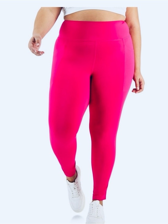 Ideology Pants - ID Ideology Women’s Compression 7/8 Leggings, Pink Dragon Fruit Size 1X New